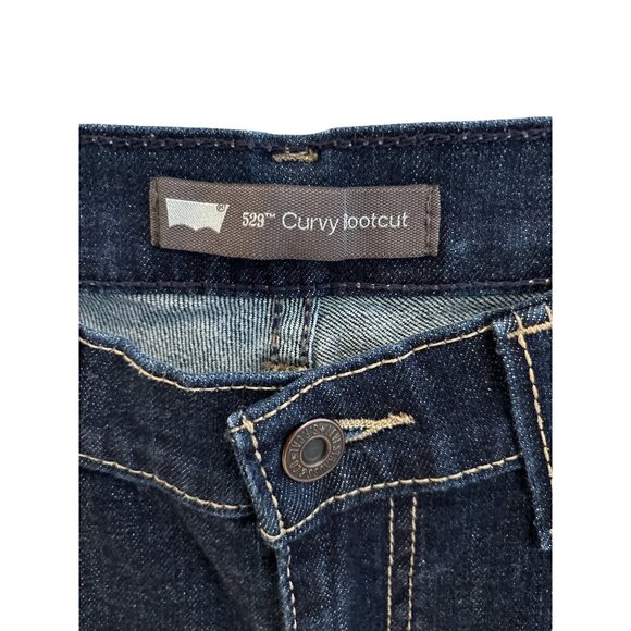 Levis Womens 529 Curvy Bootcut Jeans Size 8 Dark Wash Denim - Picture 2 of 9